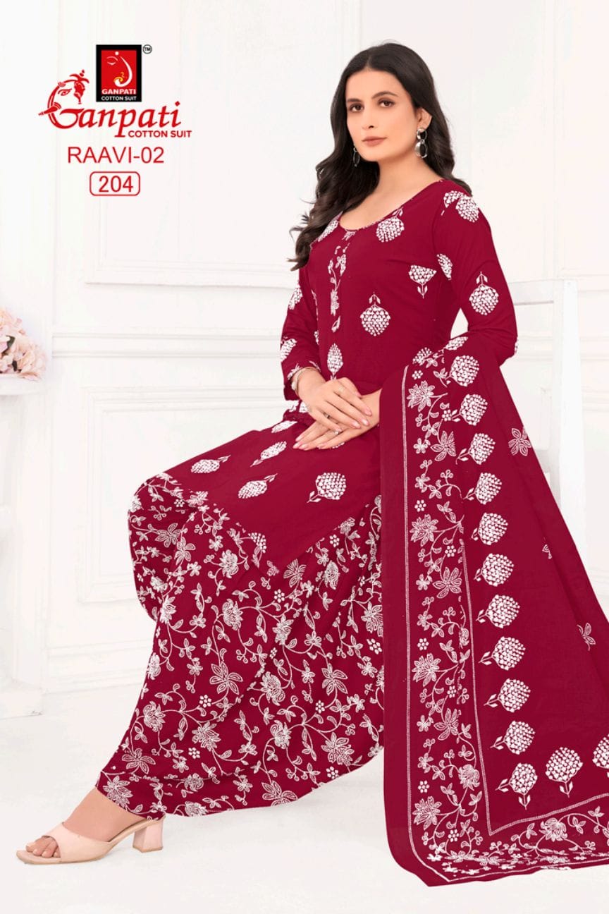 Raavi Vol 02 By Ganpati Heavy Cotton Printed Dress Material Wholesale Clothing Suppliers In India